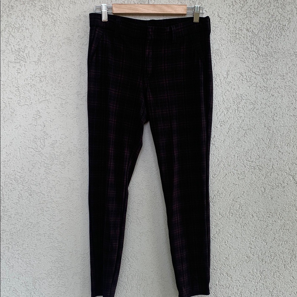 KUT from the cloth black and brown plaid skinny pants